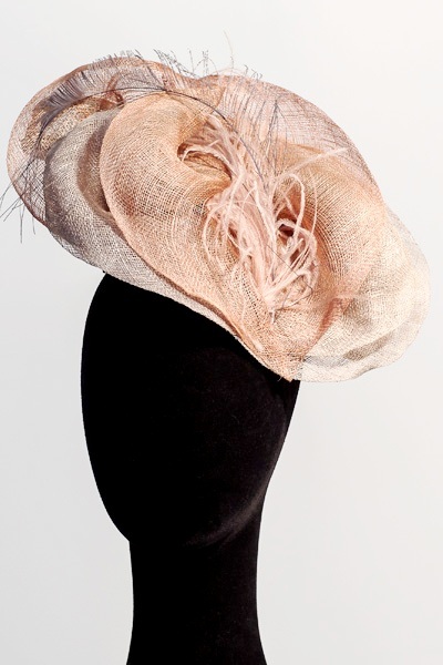 Nude and grey fascinator