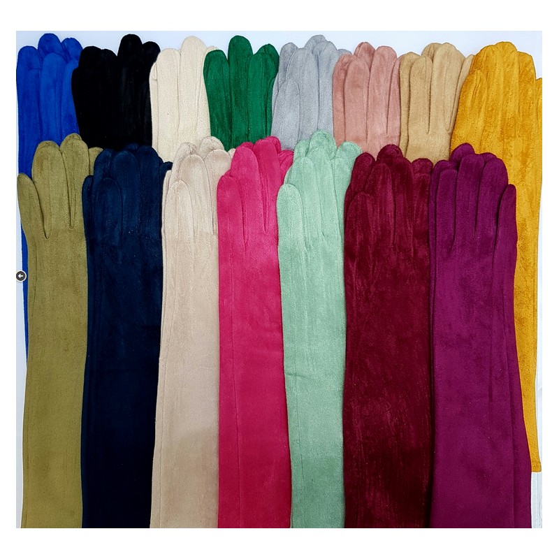 Suede, short gloves - Imagen 2