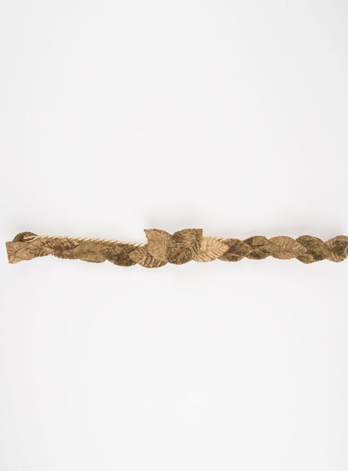 Cord belt with leaves