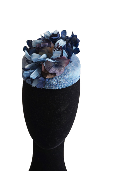 Azul vintage con plumas y flores - Imagen 3