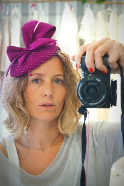 Casquete buganvilla y lazo Middleton