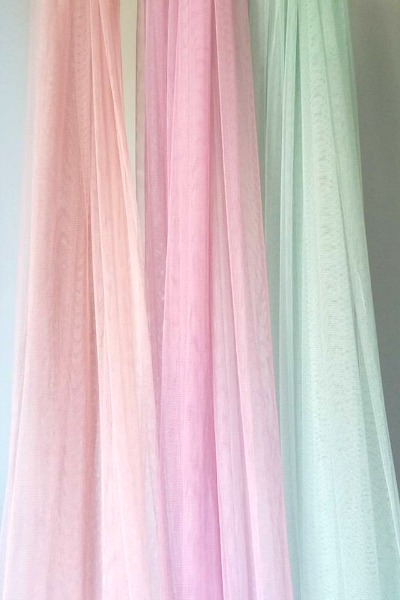 Velo tul de seda rosa cuarzo